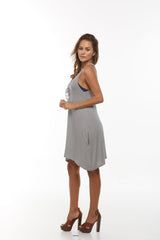 Deep V Neck Lace Up Tunic Dress w/Racerback and pockets Style #7345