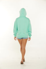 Unisex Heathered Pullover Hoodie with hook & loop face mask Style #4548