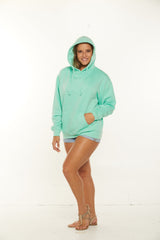 Unisex Heathered Pullover Hoodie with hook & loop face mask Style #4548