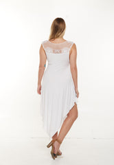 Asymmetrical dress with tattoo print Style #7373