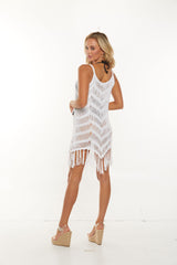 Spaghetti Strap Chevron Cover-up w/ Fringe Style #7396