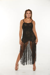 Crochet Cover Up with fringed Skirt Style #7369