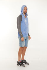 Super Soft Unisex Burn Out Wash Color blocked Raglan Hoodie Style #4508