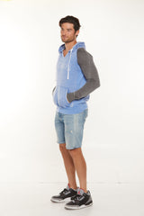 Super Soft Unisex Burn Out Wash Color blocked Raglan Hoodie Style #4508