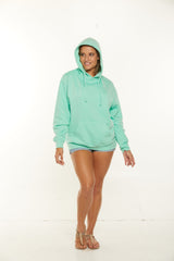 Unisex Heathered Pullover Hoodie with hook & loop face mask Style #4548