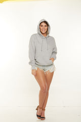 Unisex Heathered Pullover hoodie with ear loop face mask Style #4547