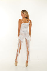 Crochet Cover Up with fringed Skirt Style #7369